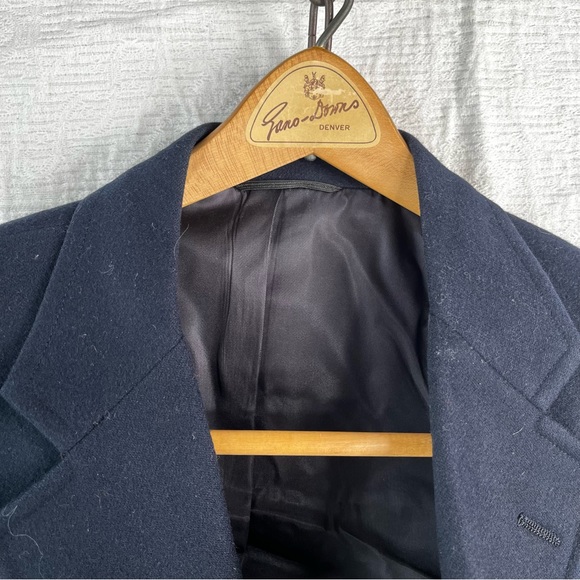 Vintage The Bentley Wool Jacket Mens M Navy Blue Blazer 2 button Sport Coat - Picture 6 of 16